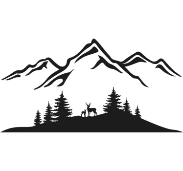 Vuori luonto peuran kanssa luontotarra - Tenstickers