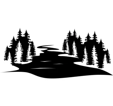 Luontoaiheinen seinätarra maisemajoki - Tenstickers