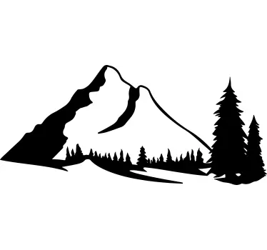 Vuoret ja metsämaisema luontotarra - Tenstickers