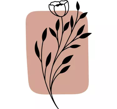 Tyylikäs kukkakoriste kasvitarra - Tenstickers