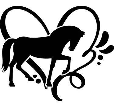 Hevonen ja yksi sydän Maatilaeläintarroja - Tenstickers