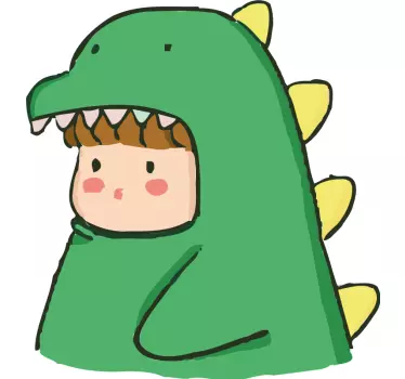 Ihmisen dinosaurus puku söpö Dinosaurustarra - Tenstickers