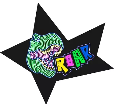 Värikäs dinosauruksen karjunta tarra - Tenstickers