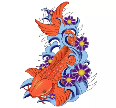Koi kala-seinä tarra - Tenstickers