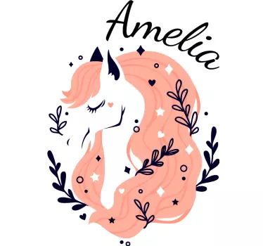 Hevonen yksilöllisellä nimellä Maatilaeläintarroja - Tenstickers
