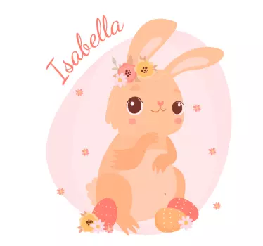 Henkilökohtainen nimi kanin kanssa Maatilaeläintarroja - Tenstickers