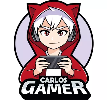 Gamer anime poika kuvitus seinätarra - Tenstickers