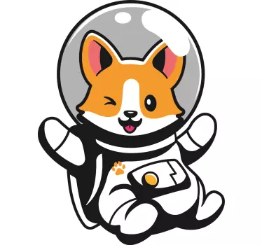 Söpö astronauttikoira lemmikkitarra - Tenstickers