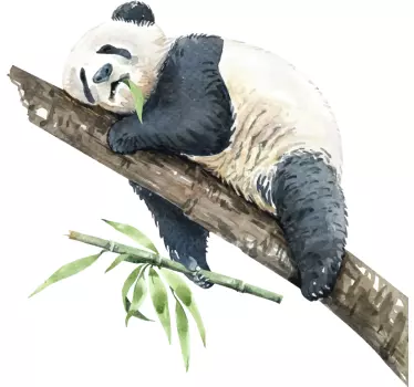 Realistinen panda kasvien kanssa Villieläintarrat - Tenstickers