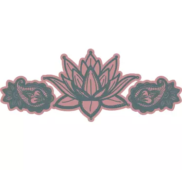 Lotus kukka koriste sängynpääty tarra - Tenstickers