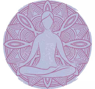 Meditatiivinen hahmo mandala luontoaiheinen seinätarra - Tenstickers
