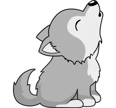 Ulvova koira kuvituskissatarra ja koiratarra - Tenstickers