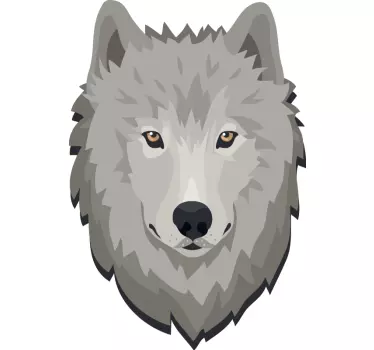 Susi piirustus harmaa susi keltaisilla silmillä Villieläintarrat - Tenstickers