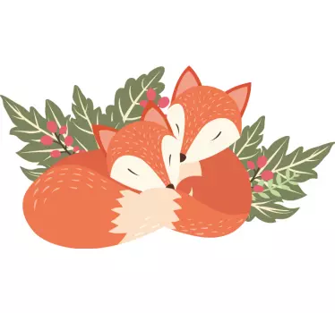 Kaksi nukkuvaa ketta Villieläintarrat - Tenstickers