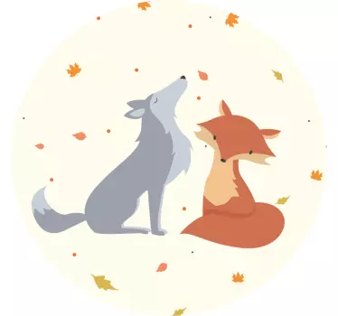 Kettu ja susi seinätarra Villieläintarrat - Tenstickers