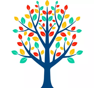 Elämän puu värikkäitä lehtiä Puutarrat - Tenstickers