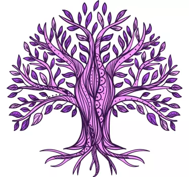Elämän puu violetti kuvio Puutarrat - Tenstickers
