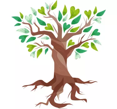 Elämän puu sydämen lehtiä Puutarrat - Tenstickers