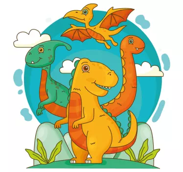 Dinosaurukset viidakossa Eläintarrat - Tenstickers