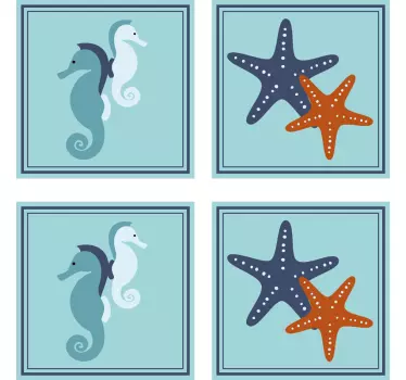 Hevosetä ja meritähti kalatarra - Tenstickers