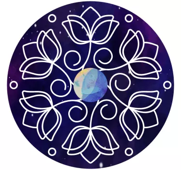 Lotuskuvioinen luontoaiheinen seinätarra - Tenstickers
