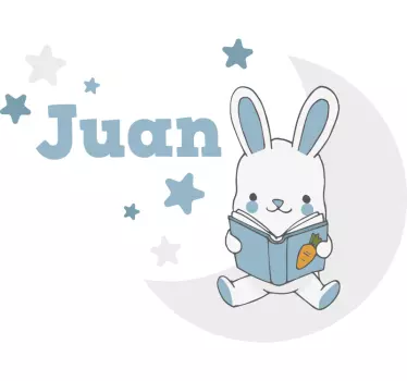 Kani lukee kuun nimellä kuvitus seinätarra - Tenstickers