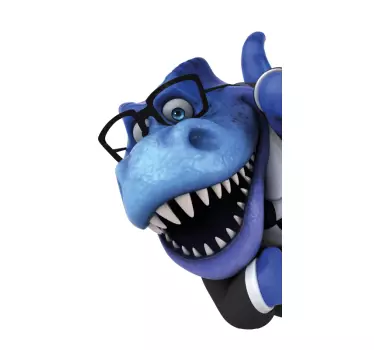 Hauska trex 3d-kuva Ikkunatarra - Tenstickers