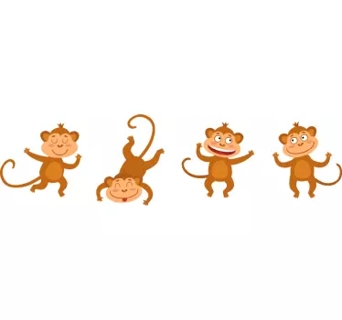 Lemmikkitarra leikkisät apinahahmot - Tenstickers