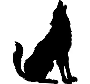 Yksivärinen susi ulvoo Villieläintarrat - Tenstickers