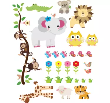 Lasten eläintarha seinätarra - Tenstickers
