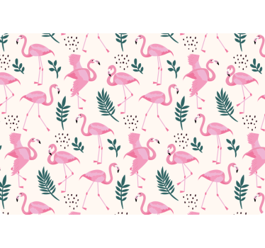 Flamingo kuvio eri lehdillä Läppäritarrat - Tenstickers