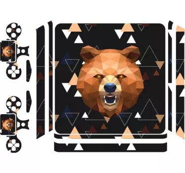 Ps4 geometrinen karhu PS4 tarra - Tenstickers