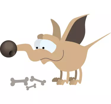 Koiran luu kohtelee seinätarraa - Tenstickers