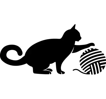 Villakissan seinäpallo -tarra - Tenstickers