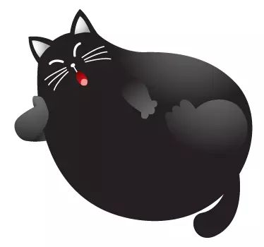 Lapset musta kissa rentouttava seinä tarra - Tenstickers