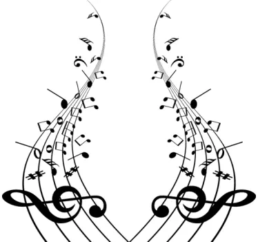 Musikaali sängynpääty seinätarra - Tenstickers