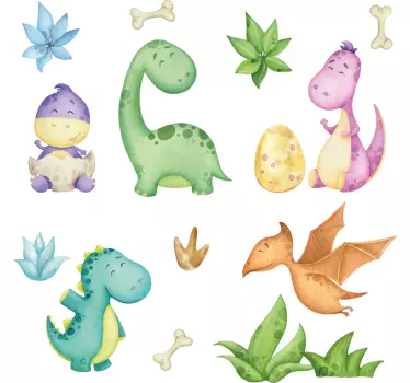 Pohjoismainen dinosaurus piirretty Dinosaurustarra - Tenstickers