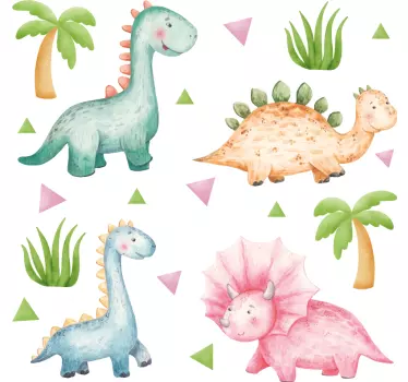Dinosaurus söpö matelijat seinätarra - Tenstickers