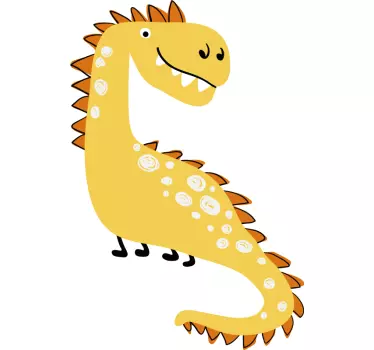 Pohjoismainen dinosaurus keltainen piirretty Dinosaurustarra - Tenstickers