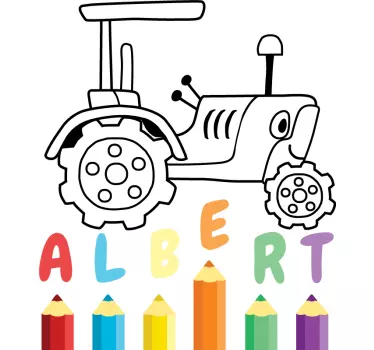 Traktori lyijykynän väreillä lastenhuoneen seinätarrat - Tenstickers