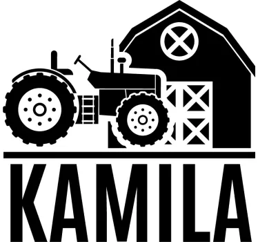 Maanviljelijä traktori nimellä lastenhuoneen seinätarrat - Tenstickers
