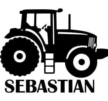 Siluetti traktorin nimi lelutarra - Tenstickers