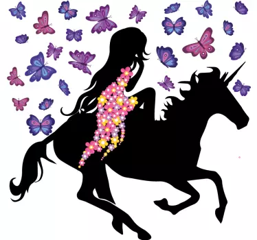 Perhonen nainen hevosella ihmistarroja - Tenstickers