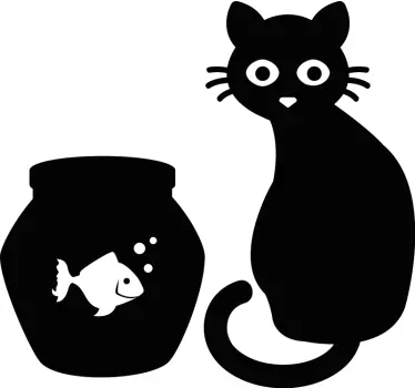 Leikkisä kissahahmo ja koirahahmo - Tenstickers
