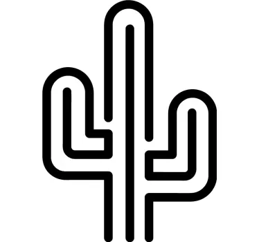 Luontoaiheinen seinätarra tyylitelty kaktusmuoto - Tenstickers