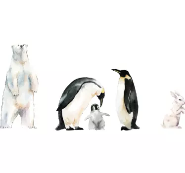 Leikkisä eläinperhe eläintarra - Tenstickers