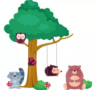 Leikkisä eläinmaailma maatilan eläintarra - Tenstickers