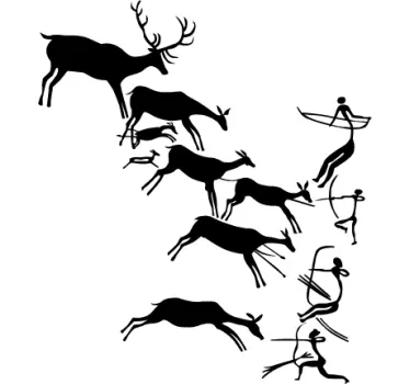 Esihistoriallinen tarinataiteen seinä tarra - Tenstickers