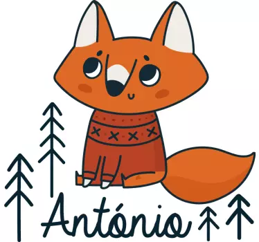 Söpö kettu seinätarra lastenhuone - Tenstickers