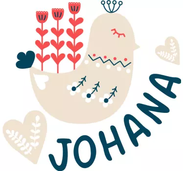 Mukautettu leikkisä lintu seinätarra lastenhuone - Tenstickers